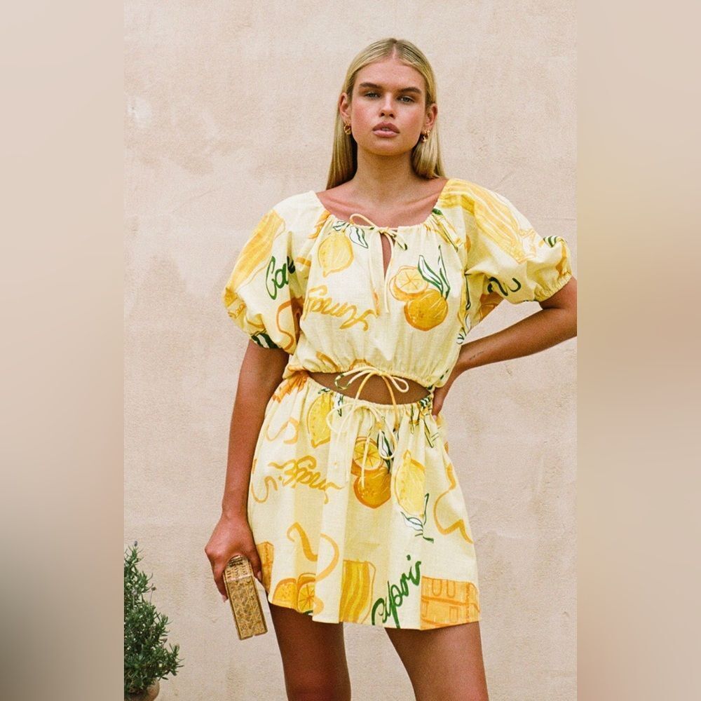 Sabo Skirt Yellow and Green Mini Dress